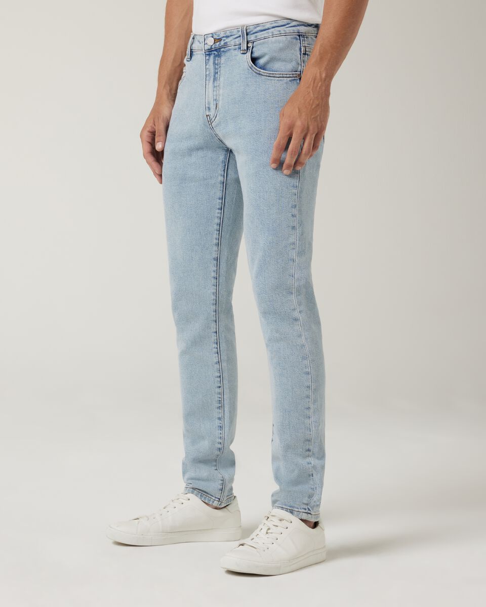 Slim Stretch 5 Pocket Denim Jeans, Light Wash, hi-res